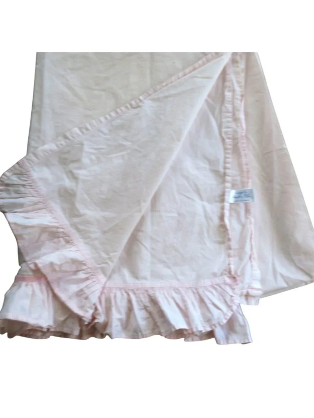 Simply Shabby Chic Light Pink Cotton Twin Flat Sheet Ruffle
